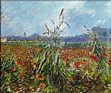Field Canvas Paintings - Field with Poppies 2
